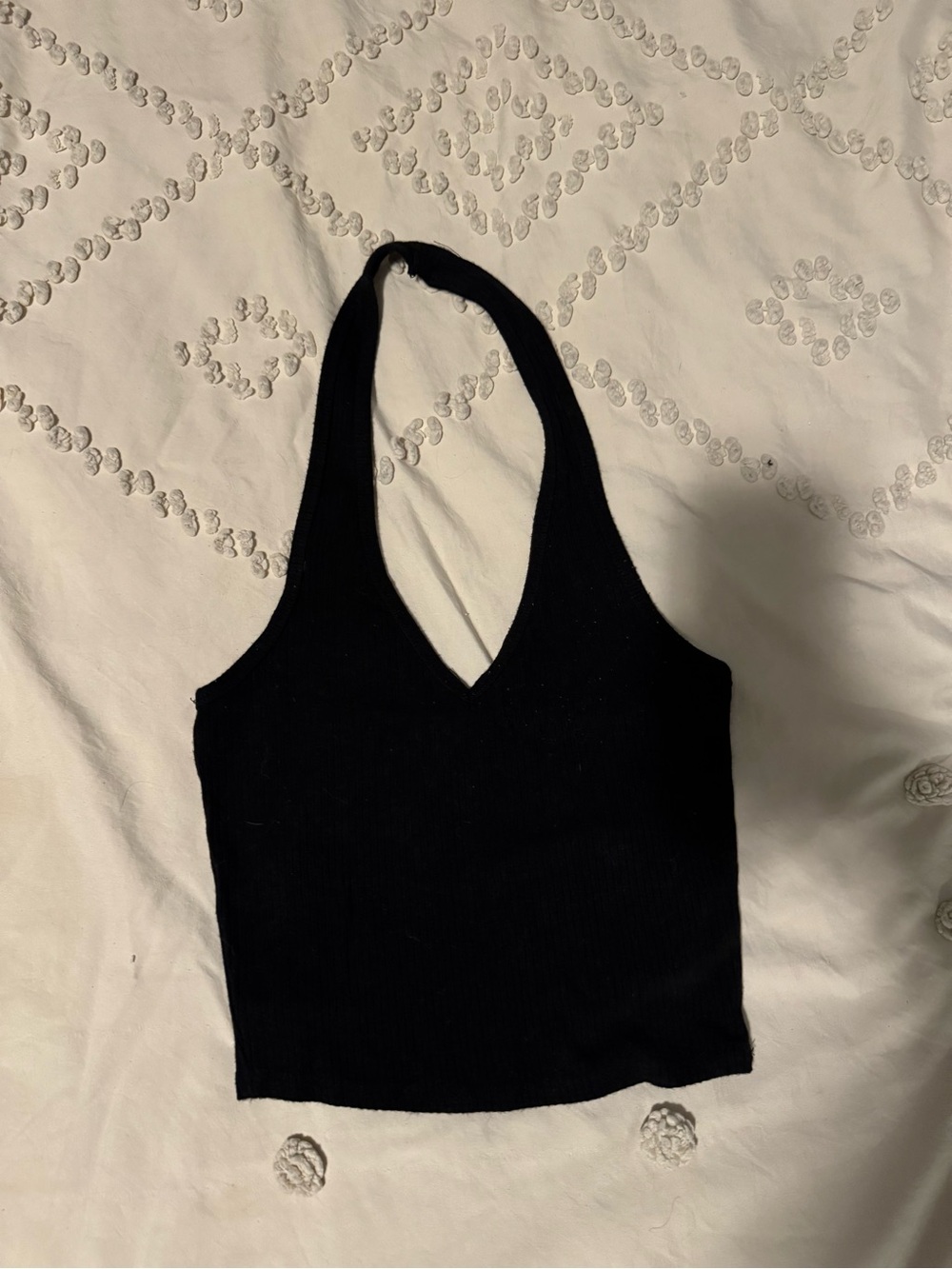 Bozzolo Black Halter V-Neck Knit Tank